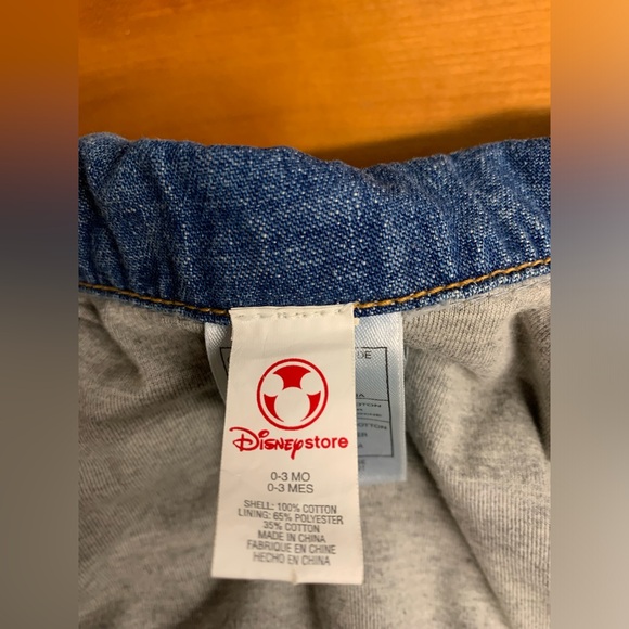 Disney Store Winnie the Pooh button down Blue Jean Jacket Sz 0-3 months - Picture 4 of 6